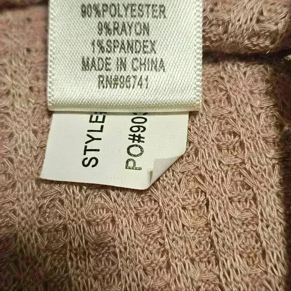 Self Esteem Juniors Pink Cold Shoulder Long Sleeve Waffle Knit Top Size Small - Picture 4 of 10